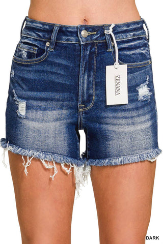 Zenana Distressed Dark Denim Bottoms New RTS: Small