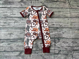 Baby Infant Western Brown Romper
