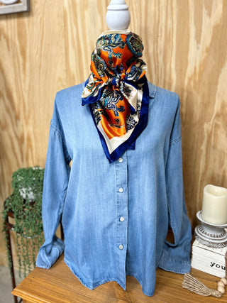 Orange/ Blue Wild Rag - Sweetwater Boutique 