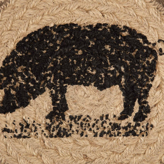 Charcoal Pig Jute Trivet 8"