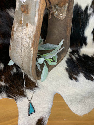 Teal Triangle Necklace - Sweetwater Boutique 