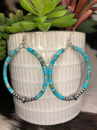 Navajo Pearl Hoops - Sweetwater Boutique 