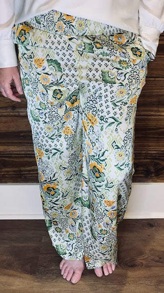 Cream Multi Pants - Sweetwater Boutique 