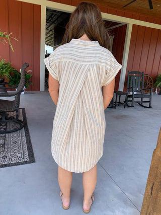 Burlap Safari Crescent Dress - Sweetwater Boutique 