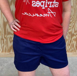 Navy Plus Shorts - Sweetwater Boutique 