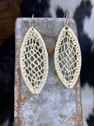 Oval Rattan/Woven Earrings - Sweetwater Boutique 