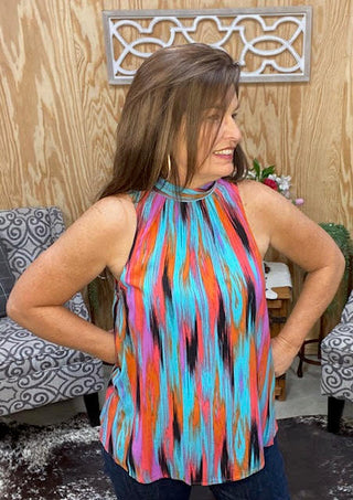 Multi - Sleeveless Dress Shirt - Sweetwater Boutique 