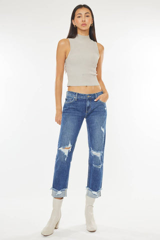 Kan Kan Mid Rise Slim Boyfriend