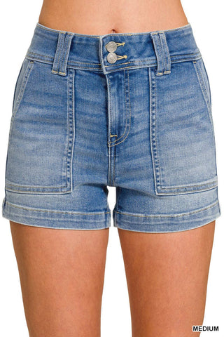 Utility-Pocket Denim Short Zenana: Large