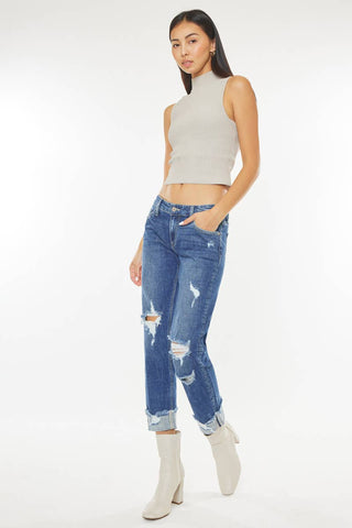 Kan Kan Mid Rise Slim Boyfriend