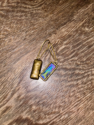 Distressed Gold and Crystal Earrings - Sweetwater Boutique 